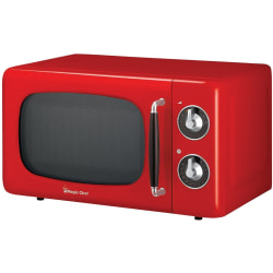 Magic Chef MCD770CR .7 Cubic -ft 700-Watt Retro Microwave (Red) - Single - 0.7 ft³ Capacity - Microwave - 7 Power Levels - 700 W Microwave Power - FuseMetal, Plastic - Countertop - Red