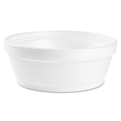 Dart® Foam Containers, Squat, 8 Oz, 1-1/8"H x 4-5/8"W x 4-5/8"D, White, Carton Of 500 Containers