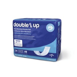 Medline Capri Double-Up Disposable Incontinence Liners, 3 1/2" x 11 1/2", White, 24 Liners Per Bag, Case Of 8 Bags