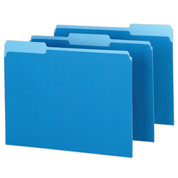 Pendaflex® Color Interior File Folders, 1/3 Cut, Letter Size, Blue, Pack Of 100