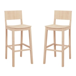 Linon Doncaster Bar Stools, Unfinished, Set Of 2 Stools