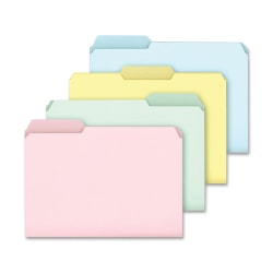 Ampad® Pastel Color File Folders, Letter Size, Box Of 100