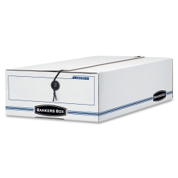 Bankers Box® LIBERTY® Check and Form Boxes, 9.25" x 15" x 4.25", White/Blue, 12/Carton