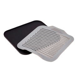 Better Houseware 2-Piece Silicone Drying Mat, 1"H x 15-1/8"W x 14-3/8"D, Black/Gray