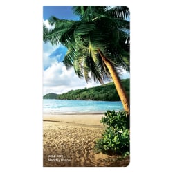 Brown Trout 2-Year Large Print Monthly Pocket Planner, 3-1/2" x 6-1/2", Tropical Island, January 2024 To December 2025