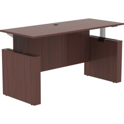 Lorell® Essentials Sit-to-Stand 72"W Desk Shell, Mahogany
