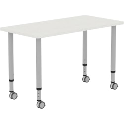 Lorell Attune Height-adjustable Multipurpose Rectangular Table - For - Table TopRectangle Top - Adjustable Height - 26.62" to 33.62" Adjustment x 48" Table Top Width x 23.62" Table Top Depth - 33.62" Height - Assembly Required - Laminated, Gray
