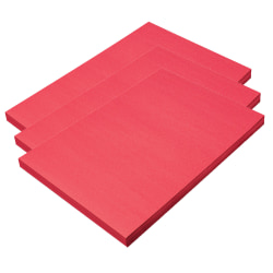 Prang Construction Paper, Medium Weight, 12" x 18", Holiday Red, 100 Sheets Per Pack, Set Of 3 Packs