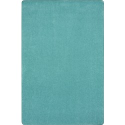 Joy Carpets Kid Essentials Solid Color Rectangle Area Rug, Just Kidding, 4' x 6', Seafoam