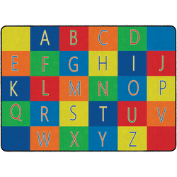 Flagship Carpets Alphabet Seating Rug, 6' x 8' 4", Multicolor