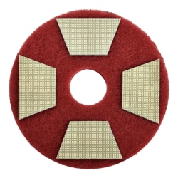 3M Trizact Diamond TZ Abrasive Pads, Red, Pack Of 4 Abrasives