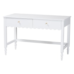 Baxton Studio 47"W Roni Modern Cottage Style Writing Desk With Drawers, White, Total Qty 1