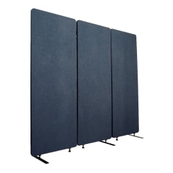 Luxor RECLAIM Acoustic Privacy Panel Room Dividers, 66"H x 24"W, Starlight Blue, Pack Of 3 Room Dividers