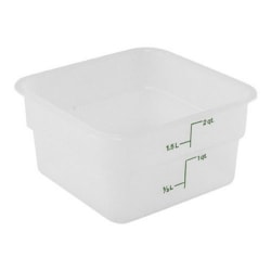 Cambro CamSquare® Food Storage Container, 2 Quart, 3" x 7" x 7", White