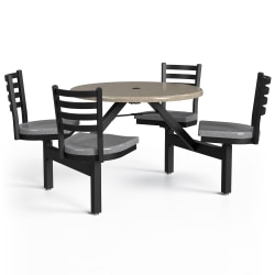 Palmer Hamilton Covey Outdoor Cluster Table With 4 Seats, 29" x 54", Cappuccino/Steel Gray