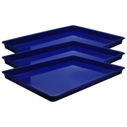 Romanoff Products Large Creativitrays, 17-1/2" x 12-1/2" x 1-1/4", Blue, Pack Of 3 Creativitrays