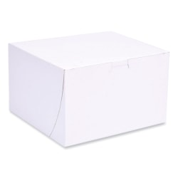 SCT® Paper Bakery Boxes, 5"H x 8"W x 8"D, White, Carton Of 100 Boxes