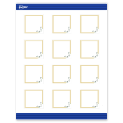 Avery® Print-To-The-Edge Cards With Sure Feed® Technology, S00-DMX-PRMWC10, Square, 2" x 2", Matte White, Preprinted Double Gold Border with Florals Design, Pack Of 120
