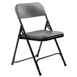 National Public Seating 800 Series Plastic Folding Chairs, Charcoal Slate, Set Of 52 Chairs