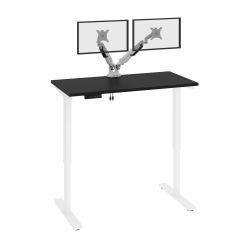 Bestar Viva Electric 48"W Standing Desk With Dual Monitor Arms, Black