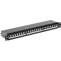 TRENDnet 24-Port Cat6A Shielded Patch Panel, 1U 19" Metal Housing, 10G Ready, Cat5e,Cat6,Cat6A Compatible, Cable Management, Color-Coded Labeling for T568A and T568B Wiring, Black, TC-P24C6AS - 24-Port Cat6a Shielded Patch Panel