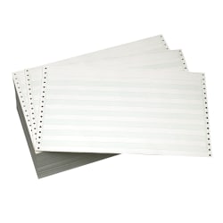 Office Depot® Brand Computer Paper, 1 Part, 20 Lb, 14 7/8" x 8 1/2", 1/2" Green Bar, Box Of 2,500 Sheets