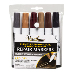 Varathane Furniture, Wood Floor and Wood Laminate Repair Markers, 3.8 mL, Assorted Colors, Pack Of 12 Markers