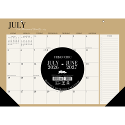 Willow Creek Press Academic Monthly Desk Pad Calendar, 17" x 12", Urban Chic, July 2026 - June 2027, Total Qty 1