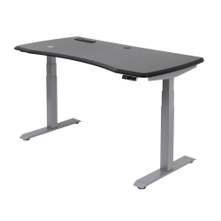 WorkPro® Electric 60"W Height-Adjustable Standing Desk with Wireless Charging, Black