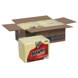 Brawny® Professional Disposable Dusting Cloths - 24" Length x 17" Width - Moisture Resistant, Soft, Strong - Yellow - 50/Pack - 4 / Carton