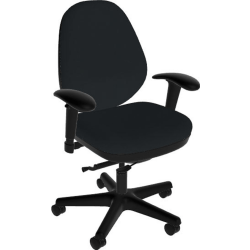 Sitmatic GoodFit Mid-Back Chair With Adjustable Arms, Black/Black