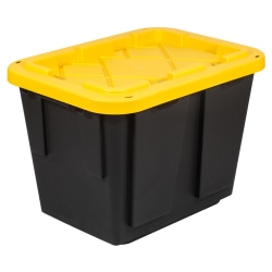 Office Depot® Brand by Greenmade® Professional Storage Totes, 12-Gallon, Black/Yellow
