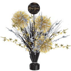 Amscan New Year's Tinsel Burst Centerpieces, 18" x 12", Multicolor, Set Of 2 Centerpieces