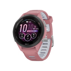Garmin Forerunner 265S Running Smartwatch, Light Pink/Whitestone/Black
