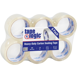 Tape Logic® #600 Hot Melt Tape, 2" x 55 Yd., Clear, Case Of 6