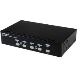 StarTech.com 4-Port KVM Switch for DVI Computers - 1U Rack-Mount KVM Switch with Audio - DVI KVM switch - SV431DVIUA