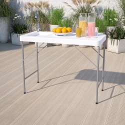 Flash Furniture Portable Fish Cleaning Table/Outdoor Camping Table And Sink, 34"H x 23"W x 45"D, Granite White/Gray