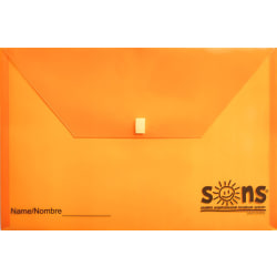 SONS System Envelopes, 11" x 11", Velcro Closure, Orange