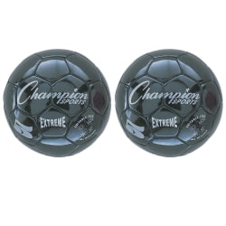 Champion Sports Extreme Soccer Balls, Size 5, Black, Pack Of 2 Balls