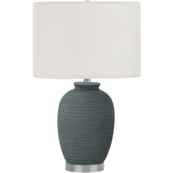 Monarch Specialties Byron Table Lamp, 24"H, Blue Base/Ivory Shade