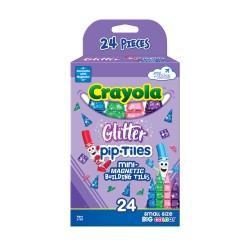 CreateOn Crayola Magnetic Tiles, Glitter PIP, Set Of 24 Pieces