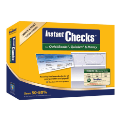VersaCheck® InstantChecks™ Form #1000 For QuickBooks®, Quicken® & Money, Blue Prestige, 500 Sheets, Disc