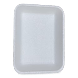 GEN Meat Trays, #3P, 1-1/8"H x 8-3/4"W x 6-5/8"D, White, Pack Of 400 Trays