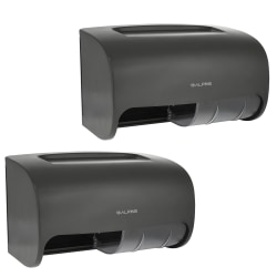 Alpine Double Roll Jumbo Toilet Paper Dispensers, 10-5/16"H x 6-5/16"W x 6-5/16"D, Gray, Pack Of 2 Dispensers