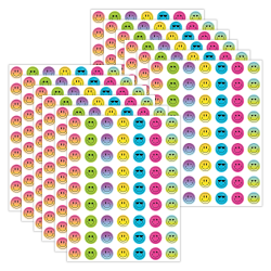 Teacher Created Resources Mini Stickers, Brights 4Ever Smiley Faces, 378 Stickers Per Pack, Set Of 12 Packs