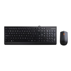 Lenovo® 300 USB Keyboard And Optical Mouse, Black, GX30M39606