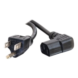 C2G 14ft 18 AWG Universal Right Angle Power Cord (NEMA 5-15P to IEC320C13R) - Power cable - TAA Compliant - NEMA 5-15 (M) to IEC 60320 C13 - 14 ft - 90° connector, molded - black