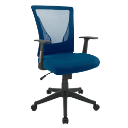 Realspace® Radley Mesh/Fabric Mid-Back Task Chair, Rich Blue, BIFMA Compliant
