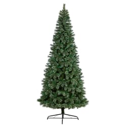 Nearly Natural Wisconsin Pine 120"H Slim Artificial Christmas Tree With Bendable Branches, 120"H x 53"W x 53"D, Green