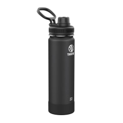 Takeya Actives Vacuum Insulated Stainless Steel Water Bottle With Spout Lid, 22 Oz, Onyx